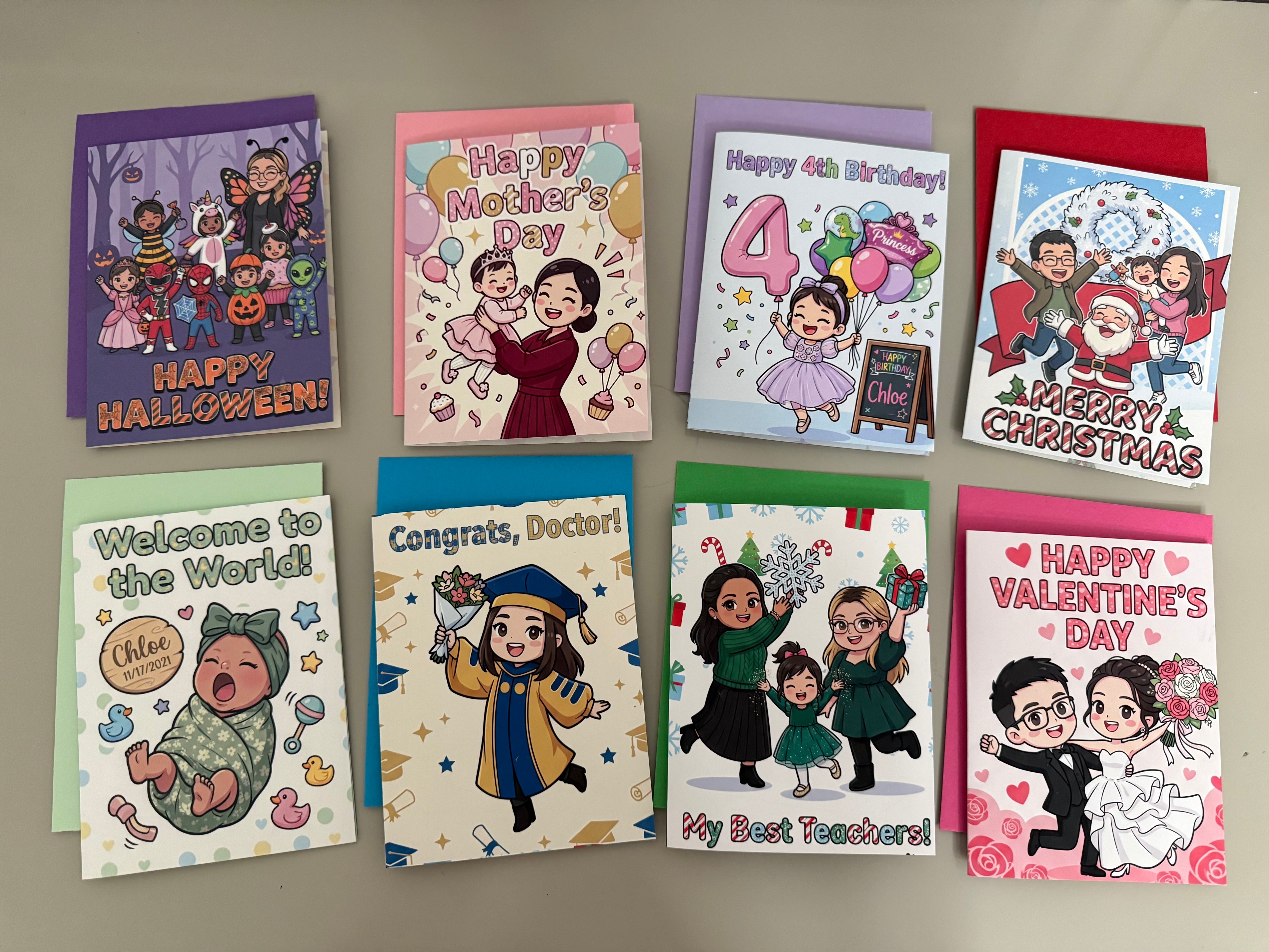 Custom Avatar Greeting Card (Instant Preview)