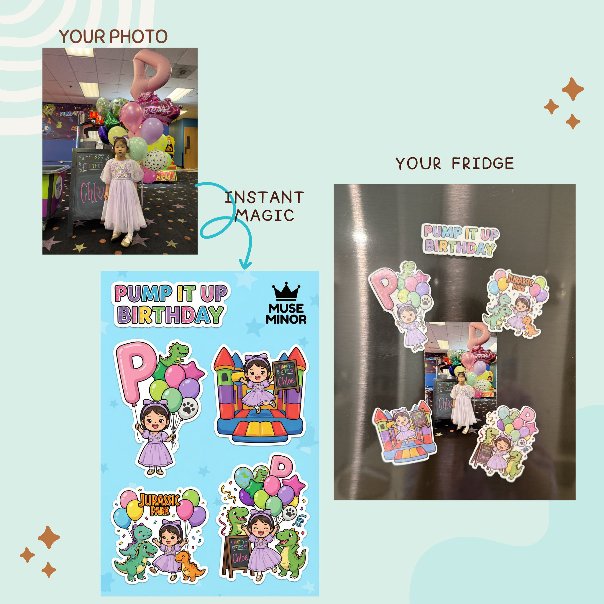 Custom Avatar Fridge Magnets (Instant Preview)