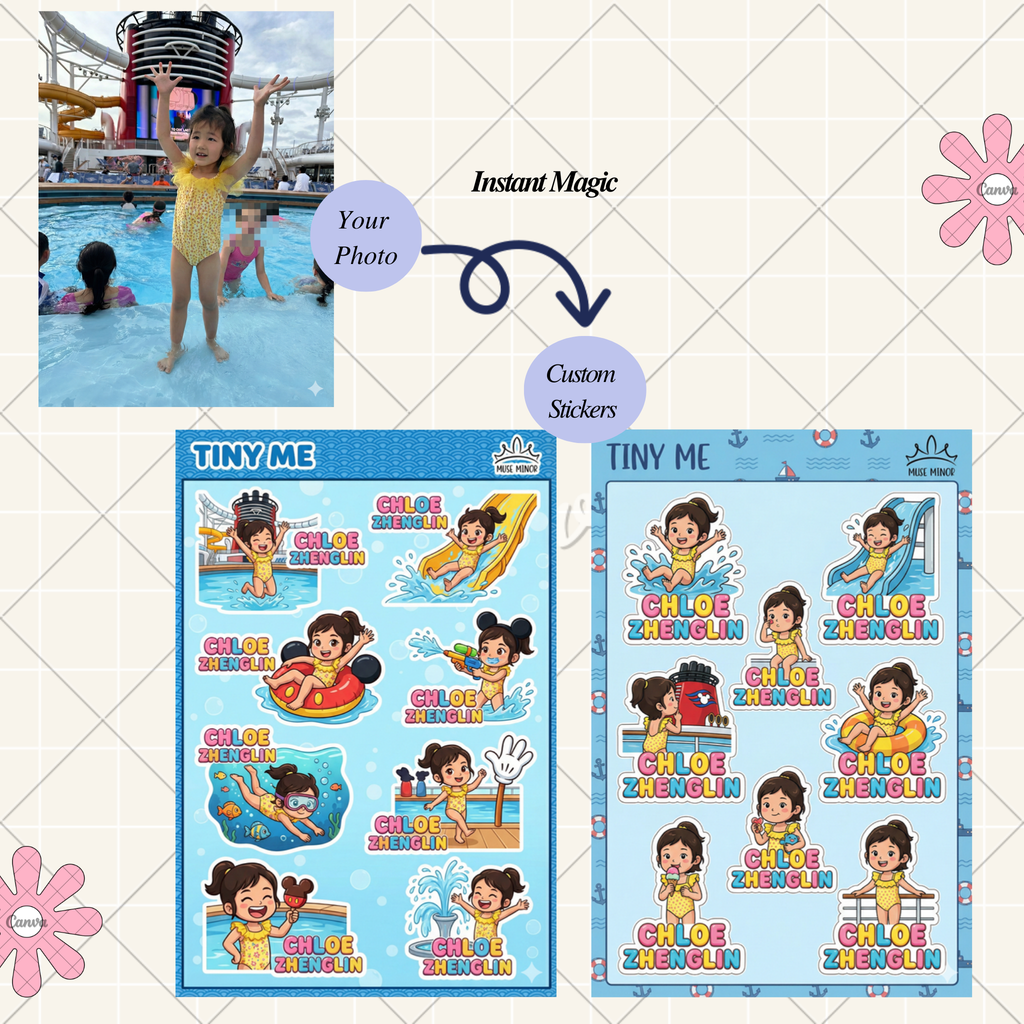 Custom Avatar Sticker with Custom Text (Instant Preview)