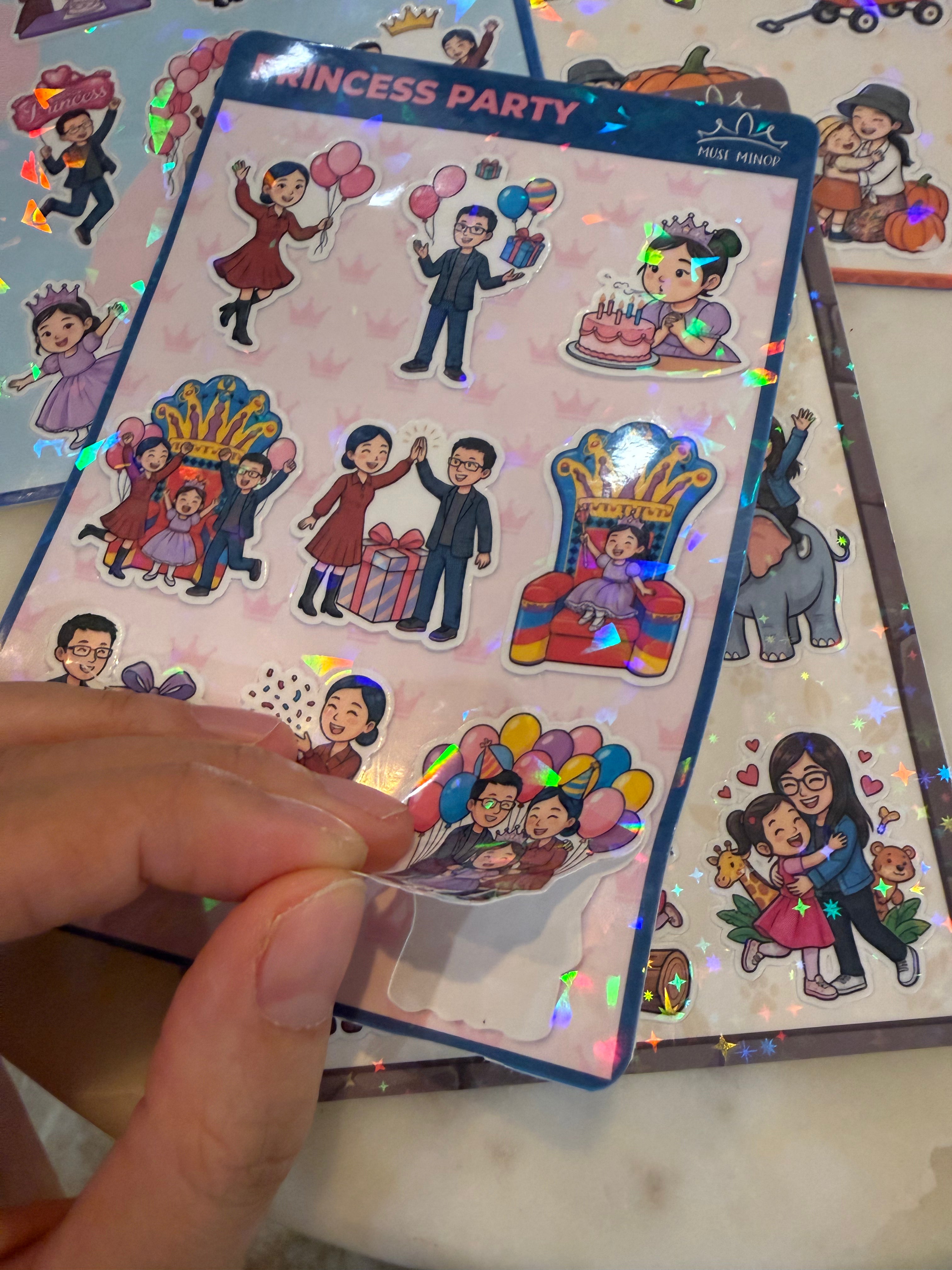 Custom Avatar Sticker Sheet (Instant Preview) – People & Pets