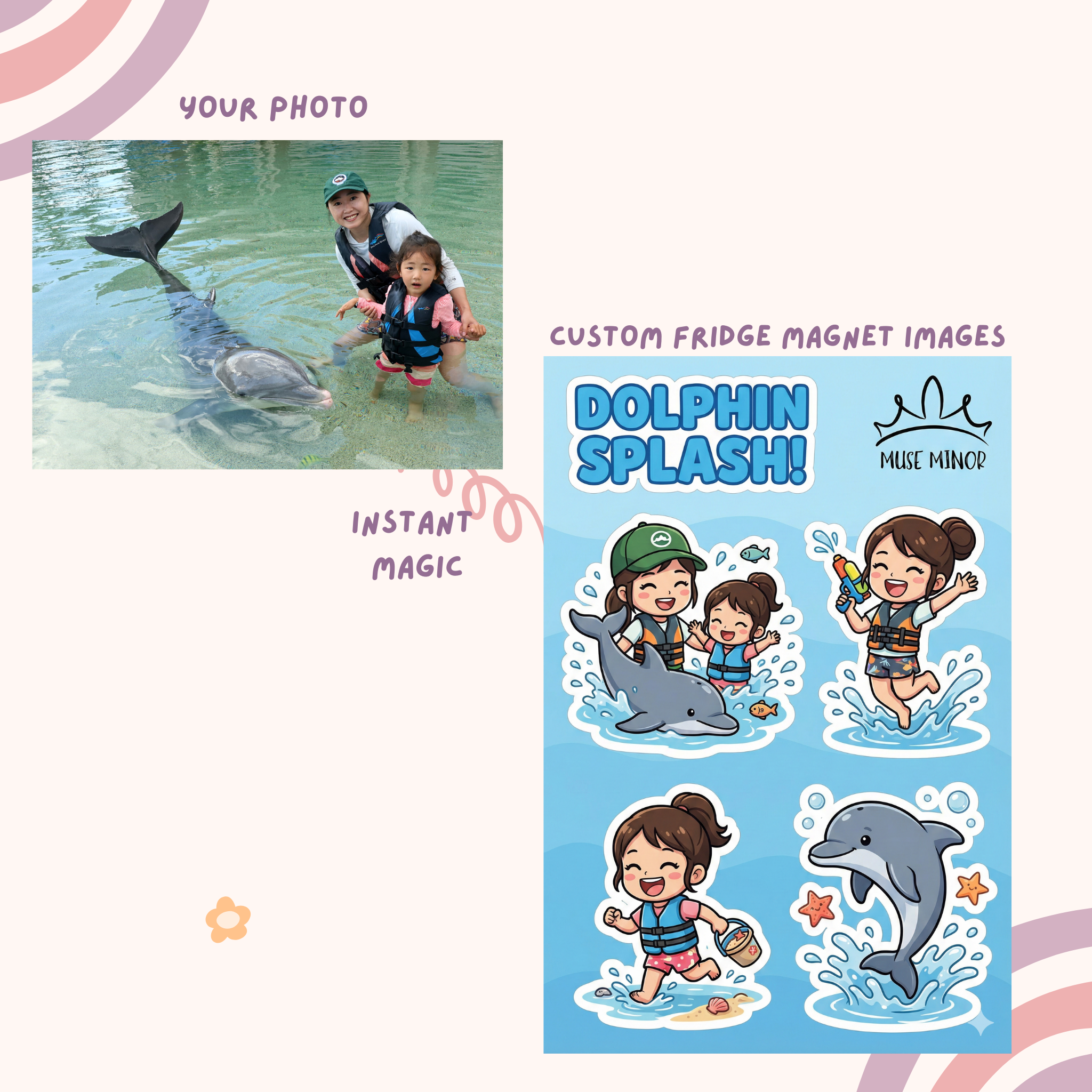 Custom Avatar Fridge Magnets (Instant Preview)