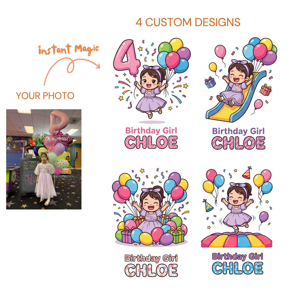 Custom Cartoon Avatar DTF Transfer Sheet – Ready to Press