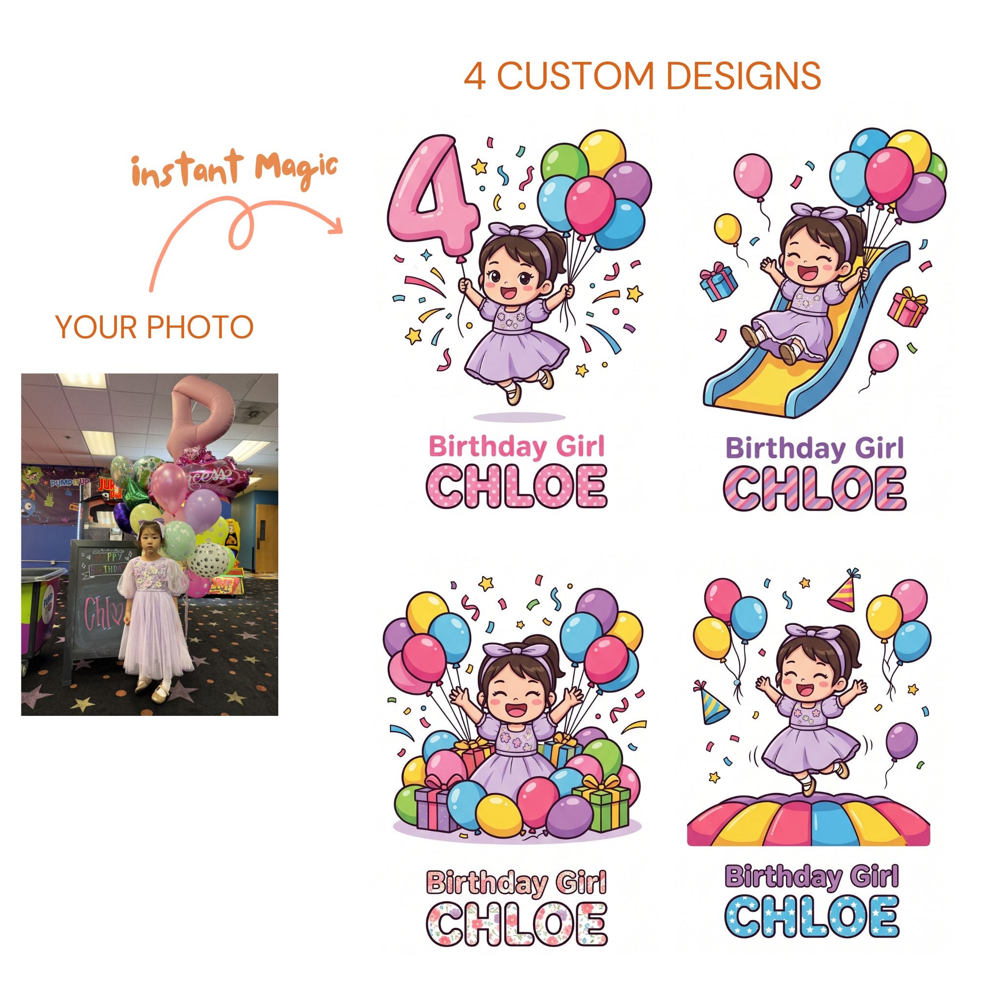Custom Cartoon Avatar DTF Transfer Sheet – Ready to Press