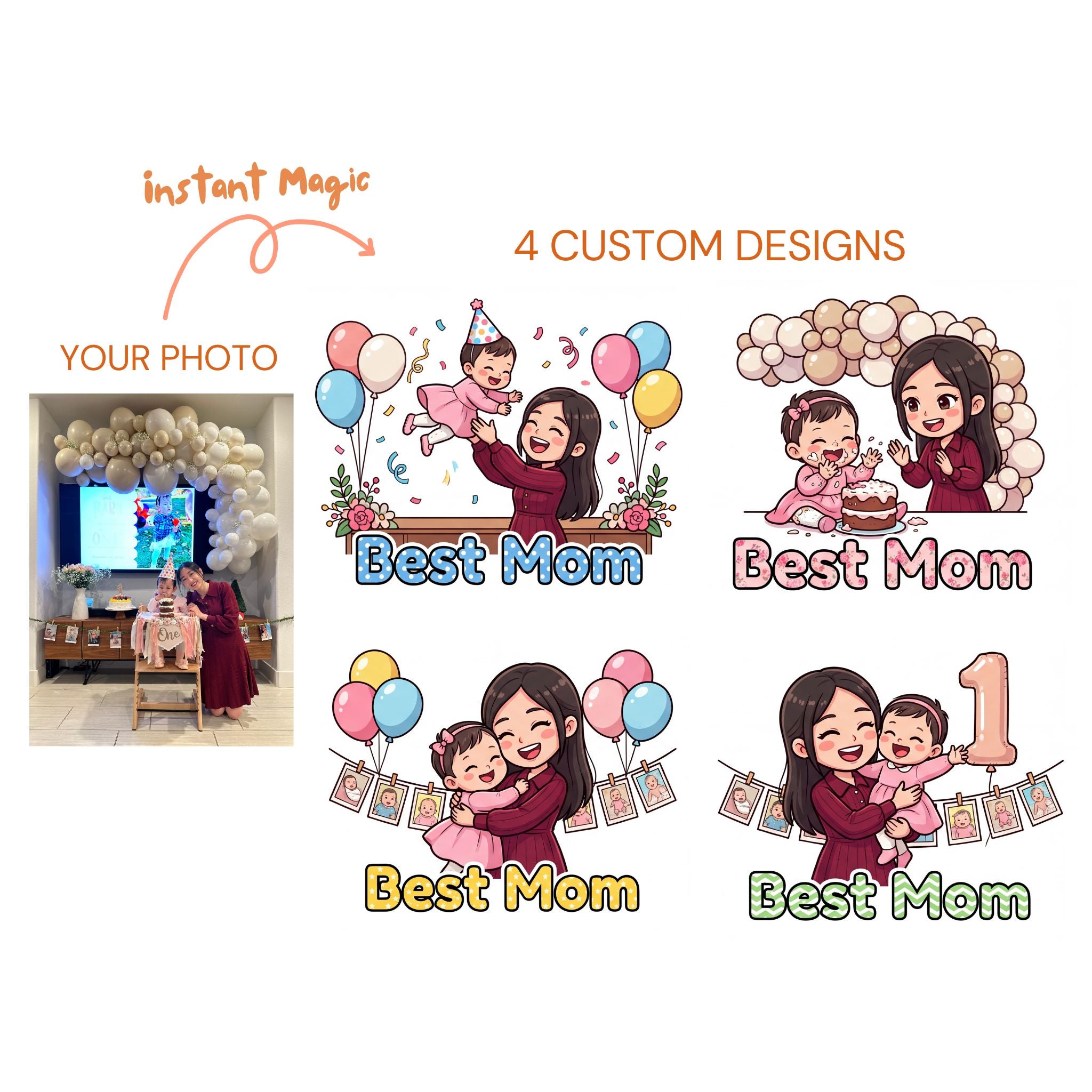 Custom Cartoon Avatar DTF Transfer Sheet – Ready to Press