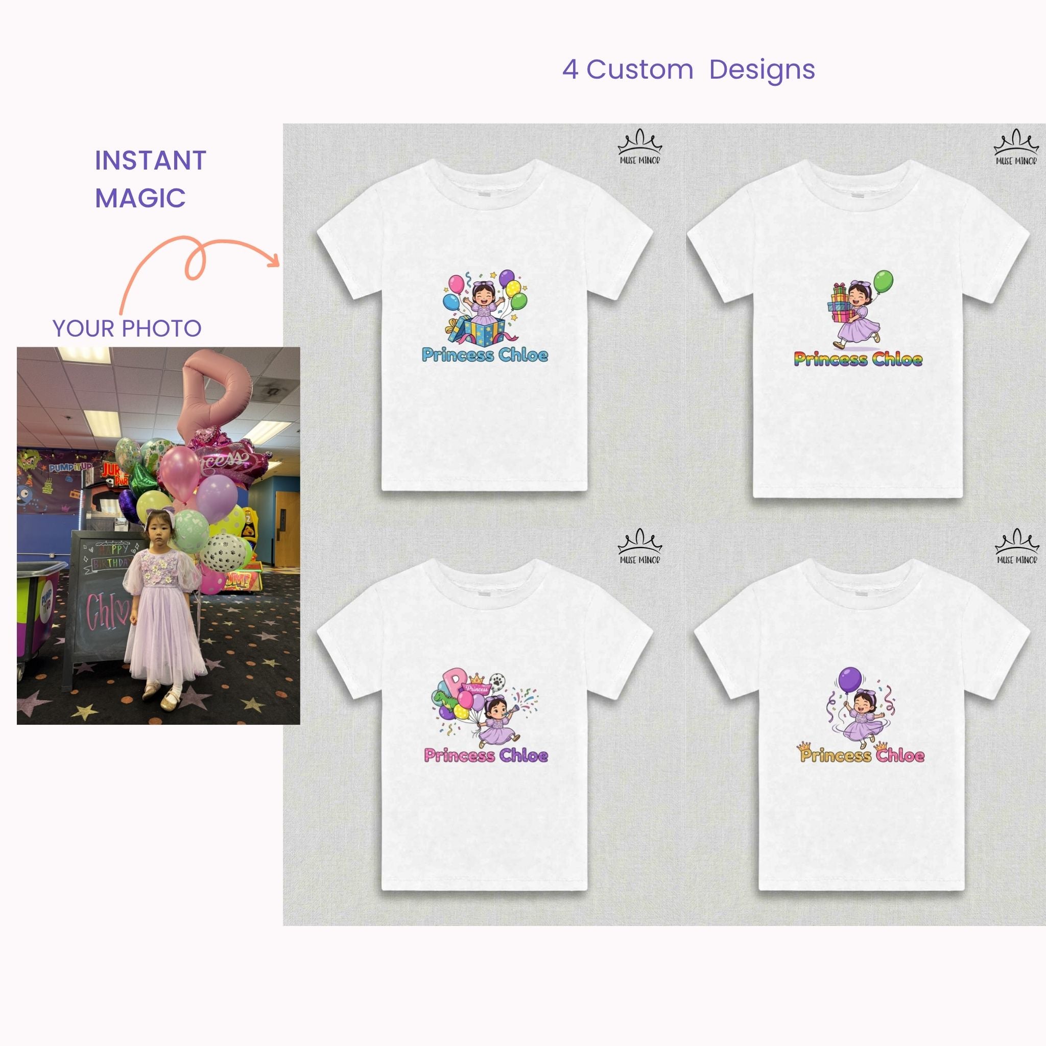 Custom Cartoon Avatar Short Sleeve Tee - Toddler&Youth (Unisex)