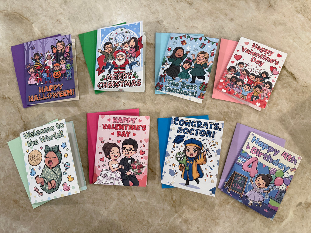 Custom Avatar Greeting Card (Instant Preview)