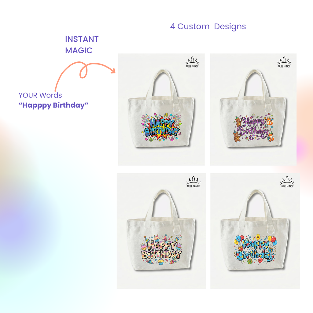 Custom Small Cartoon Avatar Tote - DTF transfer