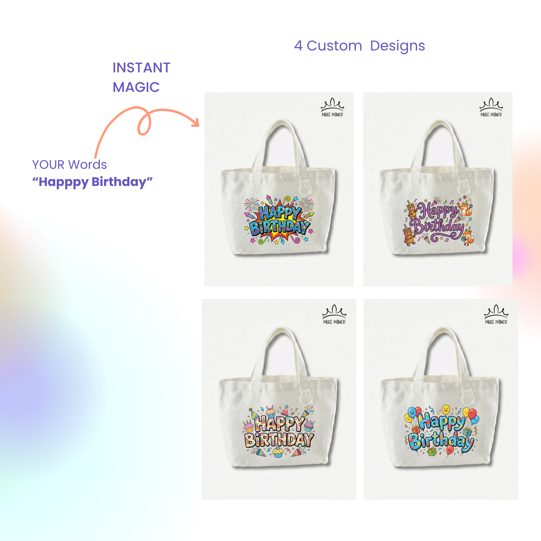 Custom Small Cartoon Avatar Tote - DTF transfer